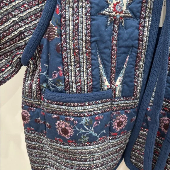 Sea New York blue flower quilted cotton Jacket - Picture 4 of 11